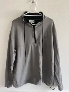 LACOSTE ハーフジップ トレーナー グレー　スウェット　同色ロゴ