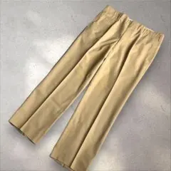 メンズ　スラックスパンツ　ベージュ　センタープレス　通勤
