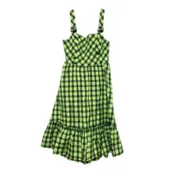 URBAN REVIVO グリーンチェックキャミワンピース y2k 平成ギャル