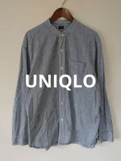 UNIQLO（ユニクロ）ヒッコリーオーバーサイズスタンドカラーシャツ