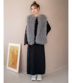 Ungrid フレアスリーブテレコフィットワンピース