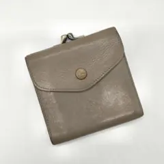 イルビゾンテ がま口 折り財布 グレー レザー