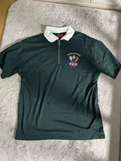 PEZ ダークグリーン ジッパーポロシャツ