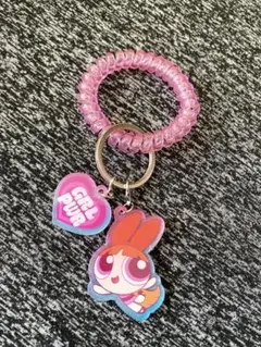 パワーパフガールズ　ブロッサム　スプリングゴムキーホルダー