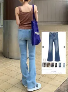 【GRL新品未使用】ハイウエストフレアデニムパンツ[cu498]