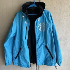 美品　ブルークロス　リバーシブルウインドブレーカー