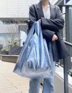 新品 BAGGU バグー　スタンダード メタリックライトブルーのサムネイル