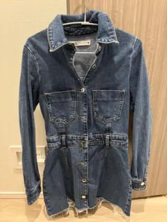 ZARA デニムミニワンピース 長袖
