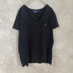 Ralph Lauren VネックTシャツ 半袖　ブラック　Mサイズ