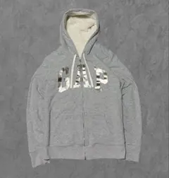 old gap シルバー ロゴ y2k フルジップ パーカー 裏ボア 短丈 S