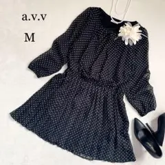 アーヴェヴェ　ワンピース　パフスリーブ　可愛い　入学式　セレモニー　黒　結婚式