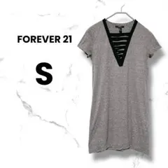 FOREVER 21 グレー Vネック チュニック S