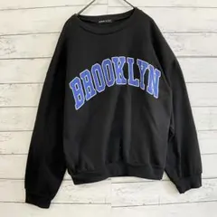 SHEIN スウェット S ブラック ロゴ 裏起毛 秋冬カジュアル