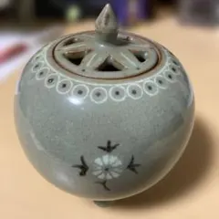 萩焼 香炉 幾何学模様 透かし彫り蓋 - メルカリ