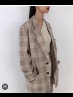 トゥデイフル　Check Over Jacket チェックオーバージャケット36