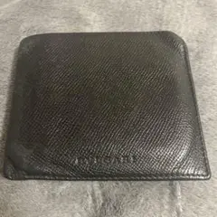 お*し様 BVLGARI 黒レザー 二つ折り財布
