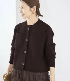 IENA人気商品スーパーファインスムースクルーカーディガン