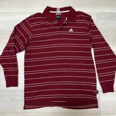 adidas CLIMLITE 赤 ストライプ ポロシャツ L