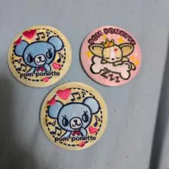 【未使用】ナルミヤキャラクターズ　刺繍缶バッジ　ポンポネット　ミント　クー