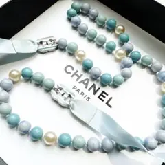 美品　CHANEL シャネル　パール　ターコイズ　ネックレス　ベルト　リボン