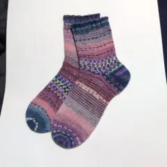 No.63　オパール毛糸で編んだジョグレスソックス