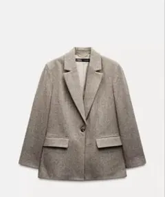 ZARA ヘリンボーン　ブラウン　ジャケット　Sサイズ　きれいめ