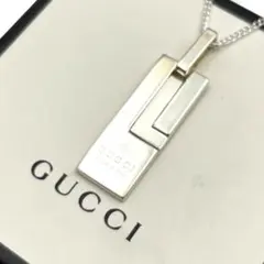 鏡面】グッチ Gロゴ タグ プレート ネックレス シルバー - メルカリ