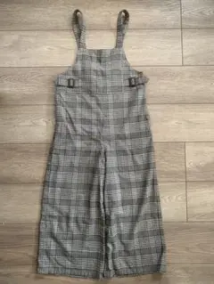 GUグレー系チェック オーバーオール