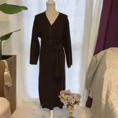 【チョーカー付！】snidel系♡カシュクールニットワンピース