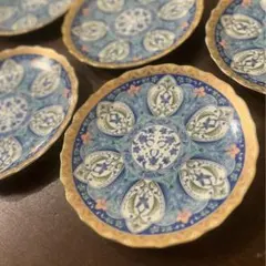 三洋陶器　龍峰窯林齋　金七宝三洋　龍峰窯　5枚セット　19.5cm 飾り皿　和皿のサムネイル
