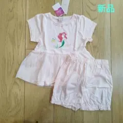 新品未使用　プティマイン　半袖　パジャマ　100 アリエル　ピンク　キッズ女の子のサムネイル
