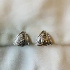 vintage★昭和レトロ　さんかくのモダンモチーフイヤリング　古着和装