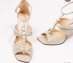 JIMMY CHOO ウェディングシューズ　36.5 パール　ブライダル