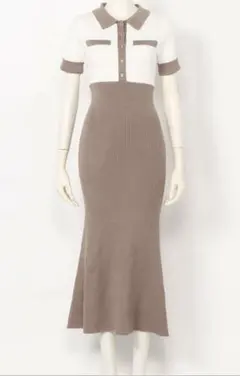 LIP SERVICE フロントボタンバイカラーマーメイドワンピース タイト