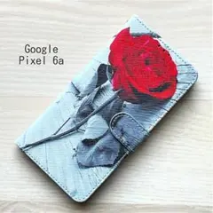 新品■Google Pixel 6a　手帳型　TPU　一凛（シングルローズ）