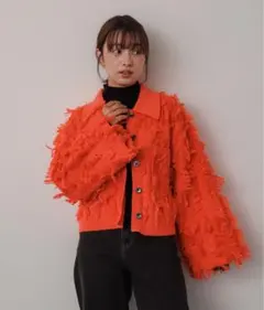 SENSE OF PLACEフリンジニットジャケット