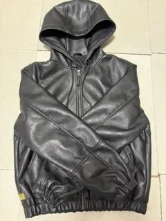 ZARA ザラ　レザージャケット　フェイクレザー　フード付き　パーカー