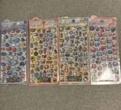 ぷっくり　ツヤツヤ　シール　海外製　4枚セット　ボンボンドロップシール風　3D