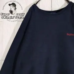 人気 チャンピオン リバースウィーブ スウェット 2XL ネイビー 刺繍 古着