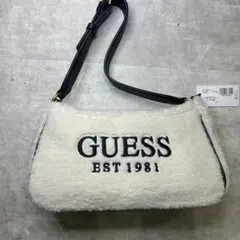 新品未使用 GUESS ロゴ ショルダーバッグ ボア ホワイト