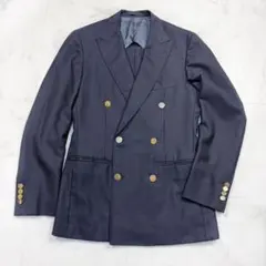 エディフィス　紺ブレ　金ボタン　ダブルブレスト　テーラードジャケット　44ウール