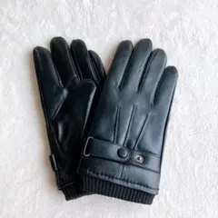 ☘️ メンズ 手袋 紳士 裏起毛 レザーグローブ スマホタッチパネル対応 黒
