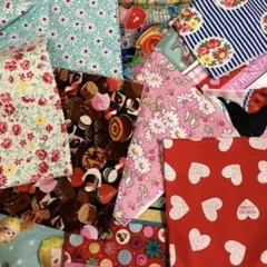 USAコットン　はぎれ　パッチワーク　レトロ