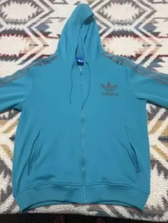 adidas originals パーカー フルジップ グリーン系 トレフォイル