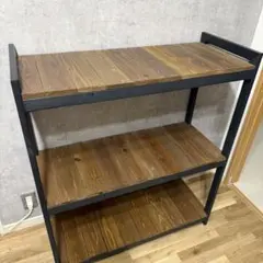 IKEA BROR ブロール 作業台 2段棚付き収納 木製天板 抗菌マット付き