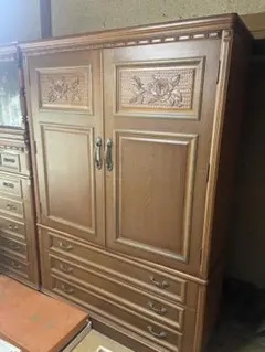 美品 えぞ民芸 蝦夷 オーク 無垢 下駄箱 シューズボックス 靴箱 玄関
