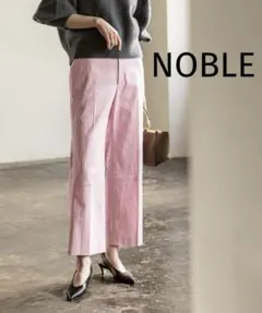 【美品】 NOBLE ヴィンテージデニムクロップドパンツ　ピンク