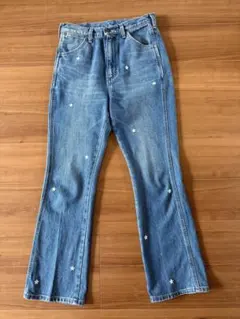 Wrangler 花刺繍 フレアデニムパンツ M