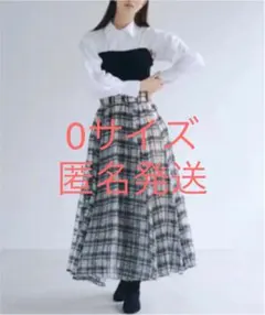 シアーチェックボリュームスカート　SNIDEL WHT 0