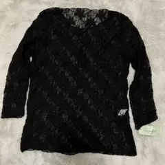 未使用　ブラックレース長袖トップス M〜L
